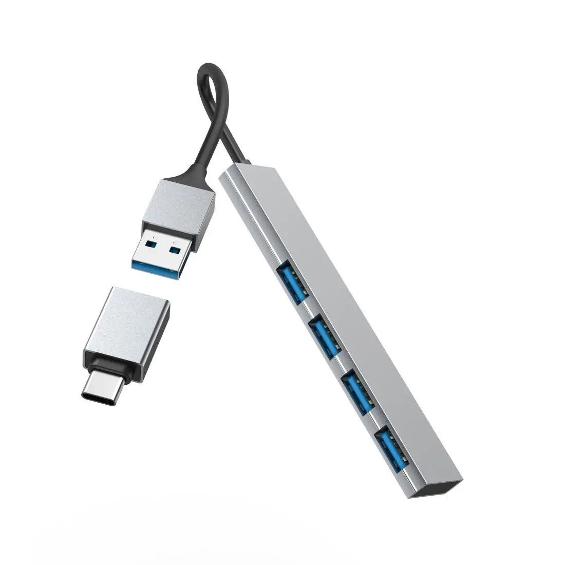 HAMA USB хъб, 4 порта, USB 3.2 Gen 1, 5 Gbit/s, ултратънък, вкл. USB-C адаптер - image 6