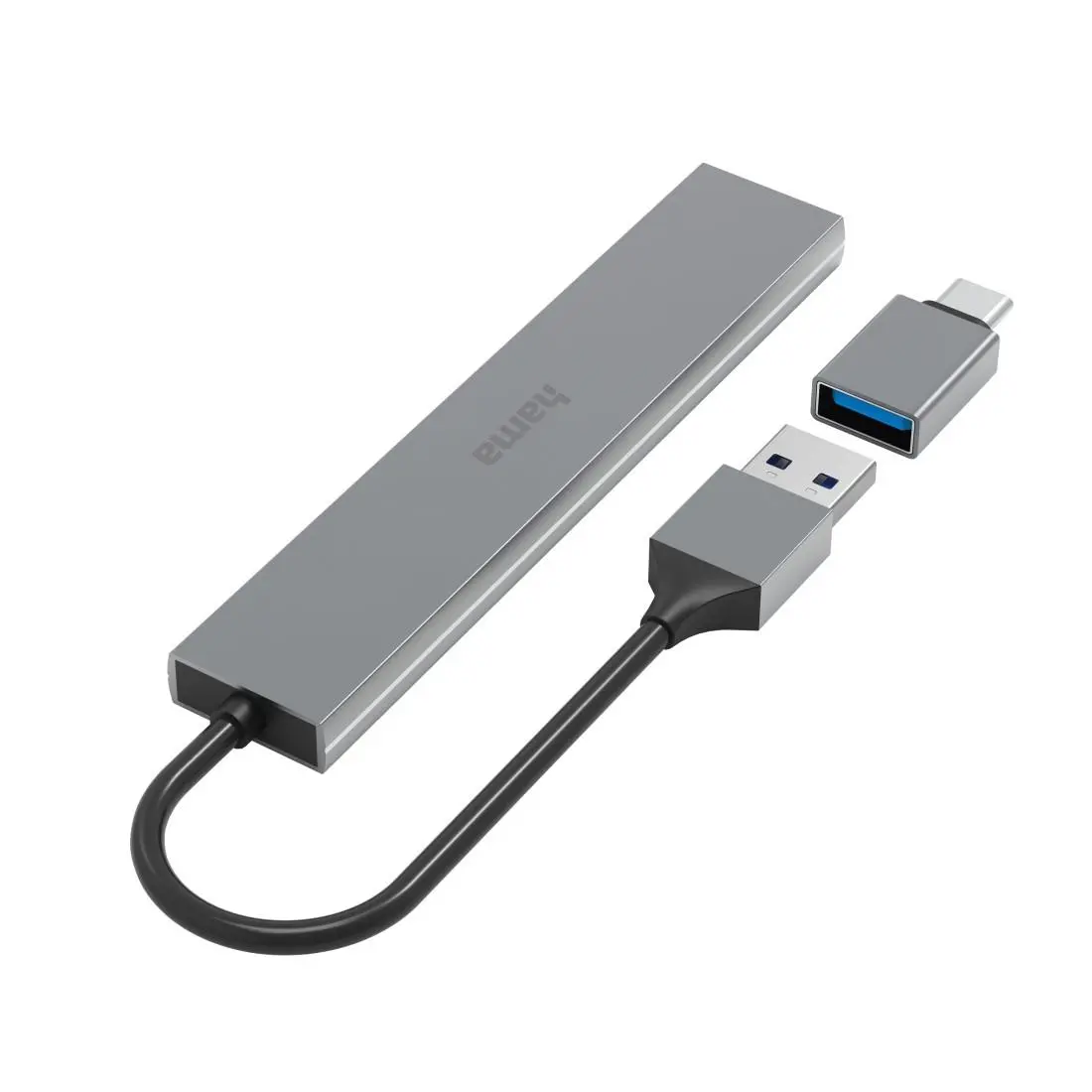 HAMA USB хъб, 4 порта, USB 3.2 Gen 1, 5 Gbit/s, ултратънък, вкл. USB-C адаптер - image 9