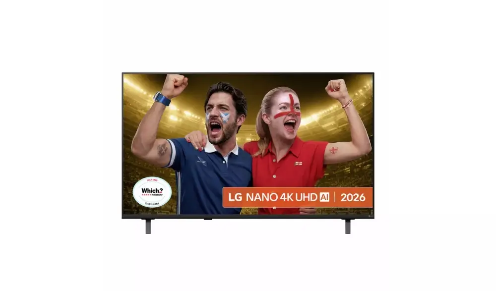 Телевизор, LG 50NU8E0B3LA, 50" 4K HDR UHD, 3840x2160, DVB-T2/C/S2, AI Alpha 7, HDR 10, webOS 26, ThinQ AI, VRR, ALLM, HGiG, WiFi, Clear Voice, 4K Super Upscaling, Bluetooth 5.3, Hdmi e-ARC , CI, LAN, AirPlay2, AI Sound Pro, Google Cast, 2 Pole stand, Black
