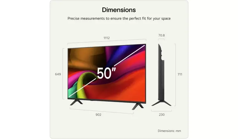Телевизор, LG 50NU8E0B3LA, 50" 4K HDR UHD, 3840x2160, DVB-T2/C/S2, AI Alpha 7, HDR 10, webOS 26, ThinQ AI, VRR, ALLM, HGiG, WiFi, Clear Voice, 4K Super Upscaling, Bluetooth 5.3, Hdmi e-ARC , CI, LAN, AirPlay2, AI Sound Pro, Google Cast, 2 Pole stand, Black - image 1