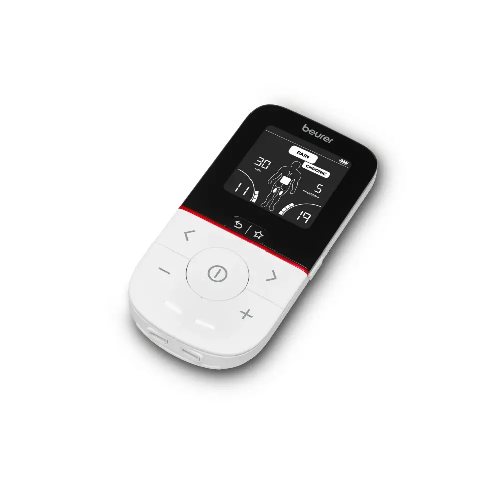 Масажор, Beurer EM 56 digital TENS/EMS unit,Pain therapy (TENS), Muscle stimulation (EMS), impulse massage, 4 electrodes, 2 adjustable channels, 22 training programs, 50 intensity levels
