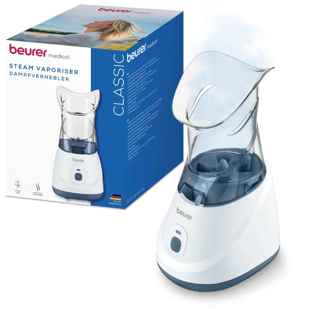 Парен изпарител, Beurer SI 31 Steam vaporizer, LED indicator; Quiet operation; Steam regulation; Ready to use in 3- 5 min; Saline solution and essential oils - image 1