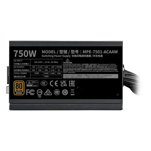 Захранващ блок Cooler Master MWE Bronze V3 750W ATX 3.1 Non-Modular - image 1