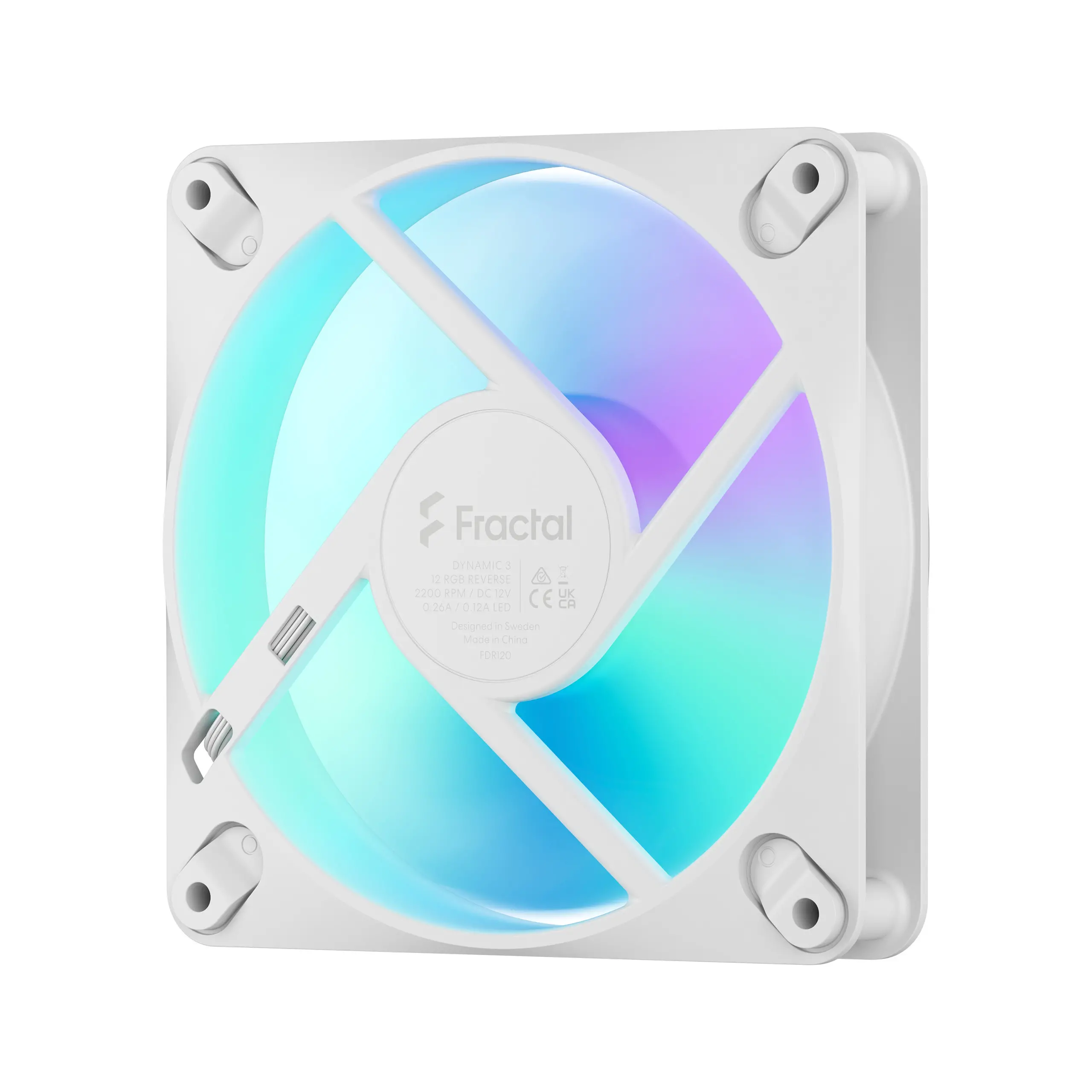 Вентилатор, FRACTAL DESIGN FD 120MM DYNAM3 REVERS RGB WHI - image 3