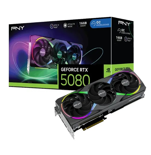 Видео карта, PNY GeForce RTX 5080 16GB ARGB Triple Fan OC