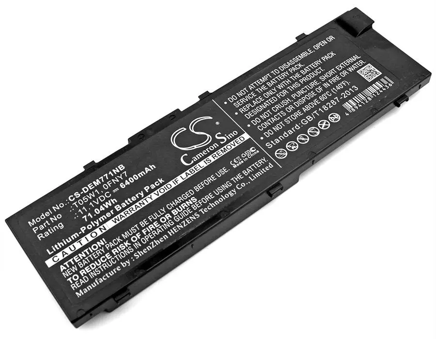 Батерия  за лаптоп DELL Precision 15 7000, Precision 7510, 7520  0FNY7 LiIon 11.1V 6400mAh CAMERON SINO - image 1