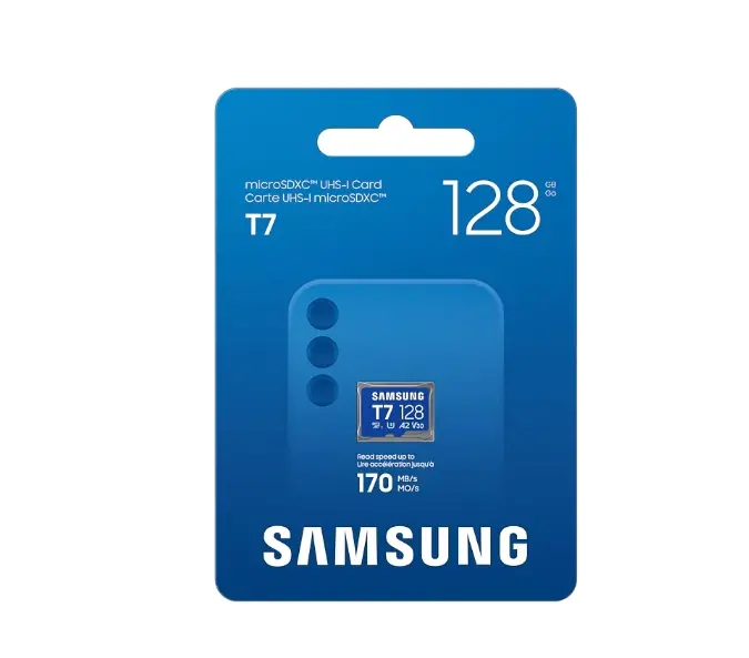 Памет, Samsung 128GB micro SD Card T7 UHS-I Transfer Speed up to 170MB/s Class 10 U3 V30 A2 - image 3