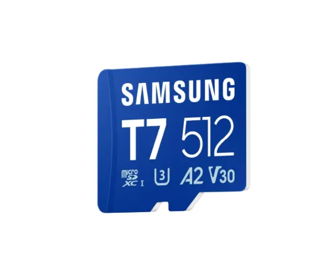 Памет, Samsung 512GB micro SD Card T7 UHS-I Transfer Speed up to 170MB/s Class 10 U3 V30 A2 - image 1