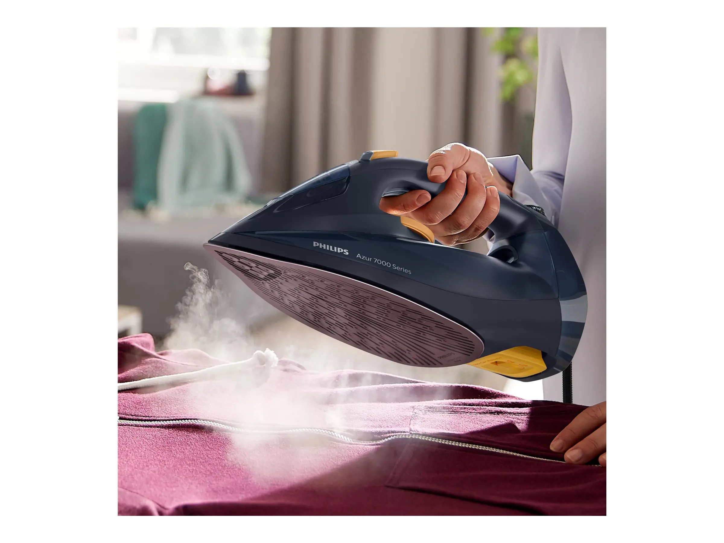 PHILIPS Парна Ютия Series 7000 3000W 55g/min 250g steam boost SteamGlide Elite dark blue - image 3
