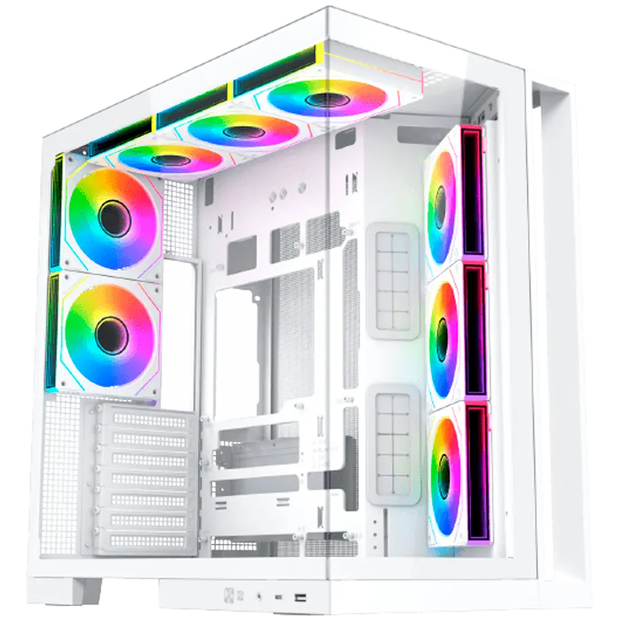 Aqua 7 Arctic EN49033 (WH,EATX,U3 & Type C,2PCS TG,6PCS H22A PWM WH Reverse & 2PCS H22A PWM WH,ARGB & PWM Remote Control Box)