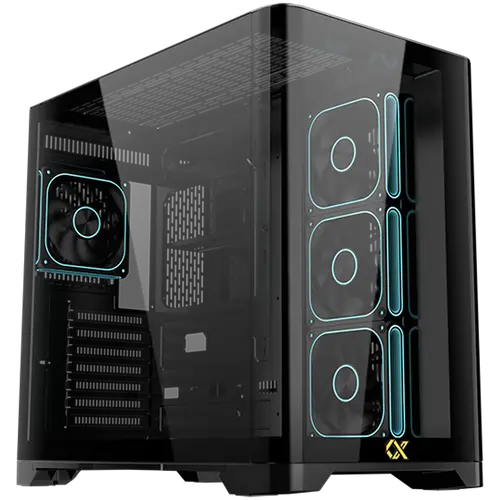 Crystal Storm V2 EN49392 (BK,EATX,U3+U2,Front Curved & Left TG,3PCS J22A PWM Reverse & 1PC J22A PWM,ARGB PCB)