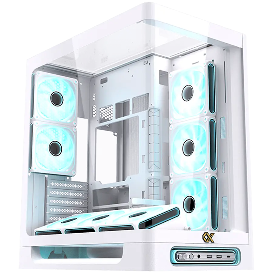 Heaven Arctic EN49583 (WH,U3x2+Type C,Curved TG & Top TG,6PCS J20A PWM WH Reverse & 2PCS J20A PWM WH,ARGB & PWM Remote Control Box)