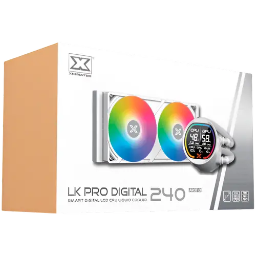 LK Pro 240 Digital Arctic EN47435 (WH AIO,Digital LCD Pump & 240mm PWM Fan,Mini ARGB Controller,Intel & AMD & 20xx)