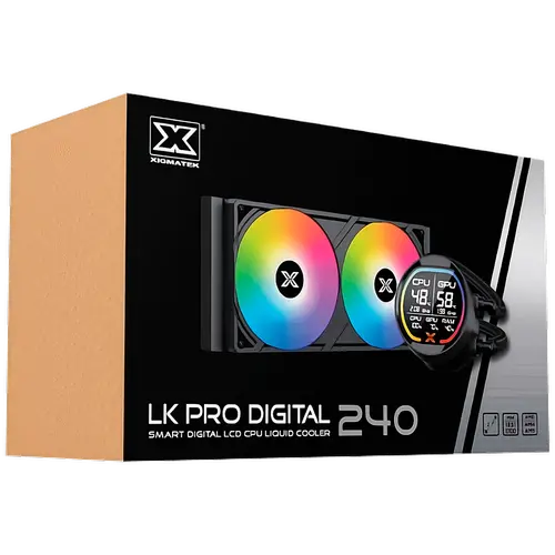 LK Pro 240 Digital EN47428 (BK AIO,Digital LCD Pump & 240mm PWM Fan,Mini ARGB Controller,Intel & AMD & 20xx)