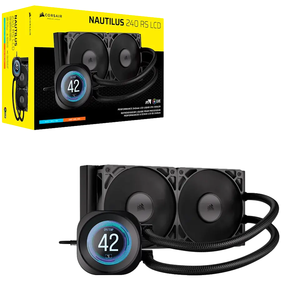 CORSAIR NAUTILUS 240 LCD, 240mm Radiator, Liquid CPU Cooler