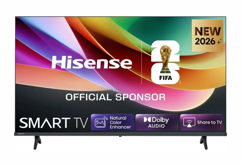 Телевизор, Hisense 32" A4S, HD 1366x768,3000:1, DLED, HLG, DTS Virtual X, Smart TV, WiFi, WiFi Direct, BT, VIDAA U7,Anyview Cast, 2xHDMI, 2xUSB, LAN, CI+, DVB-T2/C/S2, Black