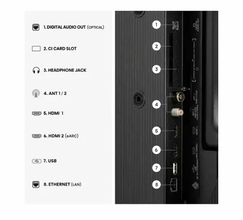 Телевизор, Hisense 32" A4S, HD 1366x768,3000:1, DLED, HLG, DTS Virtual X, Smart TV, WiFi, WiFi Direct, BT, VIDAA U7,Anyview Cast, 2xHDMI, 2xUSB, LAN, CI+, DVB-T2/C/S2, Black - image 4
