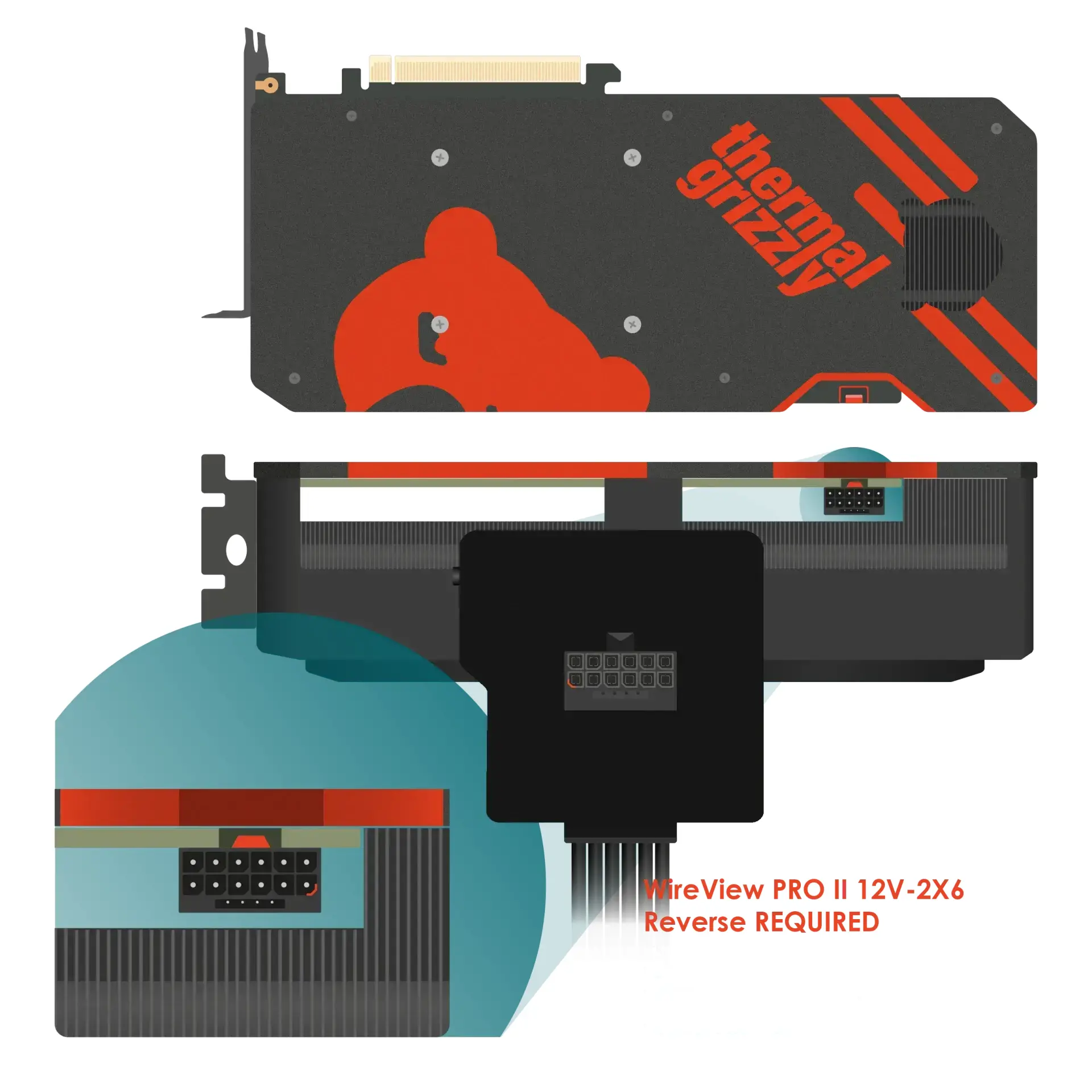 Датчик за видеокарта Thermal Grizzly WireView Pro II GPU 12V-2x6 Reversed - White - image 7
