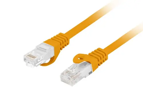 Кабел, Lanberg patch cord CAT.6A U/UTP LSZH CU 0.25m Fluke Passed, Orange