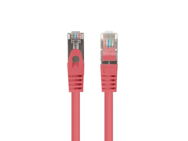Кабел, Lanberg patch cord CAT.6 FTP 0.25m, Fluke Passed, red (10-pack) - image 1