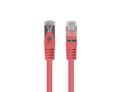 Кабел, Lanberg patch cord CAT.6 FTP 0.25m, Fluke Passed, red (10-pack) - image 1