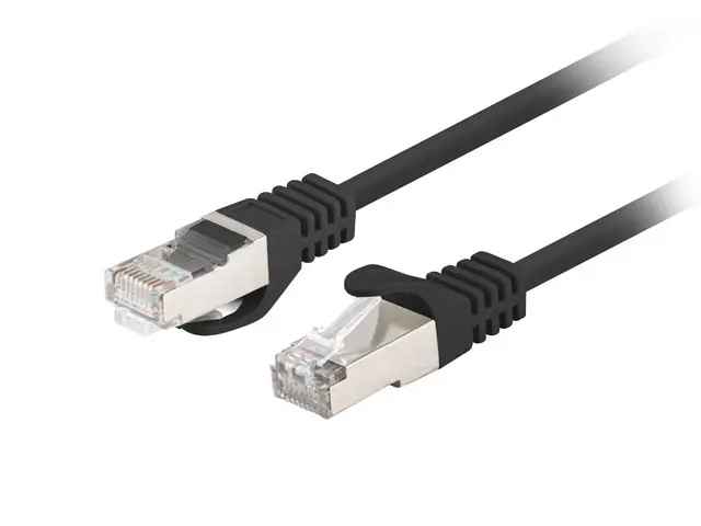 Кабел, Lanberg patch cord CAT.6 FTP 0.25m, Fluke Passed, black (10-pack)