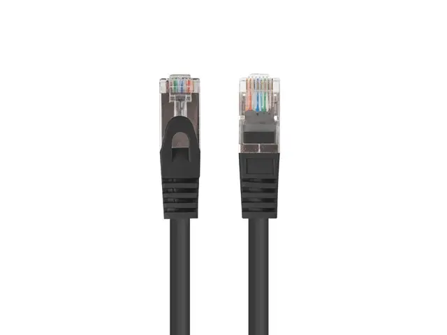 Кабел, Lanberg patch cord CAT.6 FTP 0.25m, Fluke Passed, black (10-pack) - image 1