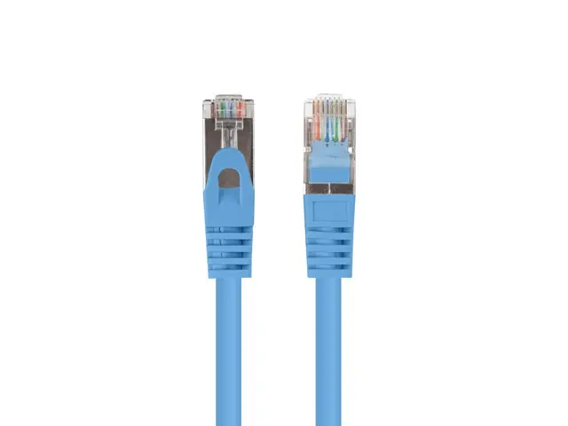 Кабел, Lanberg patch cord CAT.6 FTP 0.25m fluke passed (10-pack), blue - image 1