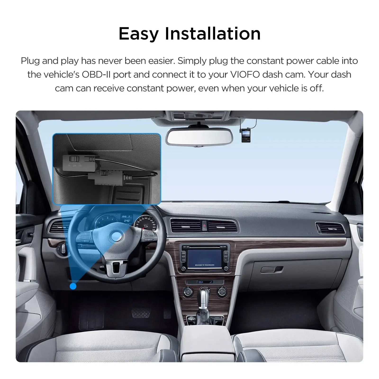 VIOFO Монтажен комплект Hardwire Kit - OP100 OBD-II with Power Cable - image 10