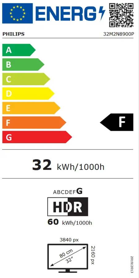 Монитор, Philips 32M2N8900P, 31.5" QD-OLED, 3840x2160@240Hz, 0.03ms GtG, 250cd/m2 (SDR), 1000cd/m2 (HDR), 1.500.000:1, Mega Infinity DCR, Adaptive Sync, FlickerFree, SoftBlue tech., 5Wx2+DTS, Tilt, Height Adjust, Swivel, 2xHDMI, DP, USB hub, KVM - image 6
