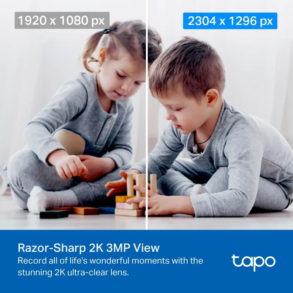 Охранителна WiFi камера TP-Link Tapo C210P2, 360°, Pan/Tilt - 2 Броя - image 1