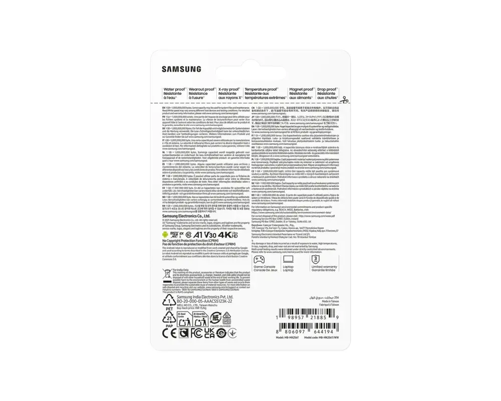 Памет, Samsung 256GB micro SD Card P9 Express UHS-I Read 65K IOPS, UHS-I 2K IOPS - Write 52K IOPS, UHS-I 2K IOPS Class 10 U3 V30 A1 - image 4