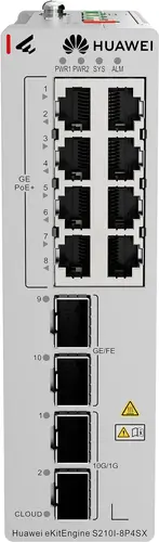 Комутатор Huawei S210I-8P4SX,8xGb POE+,2x10G SFP+,2x1G SFP,L2 индустриален - image 1