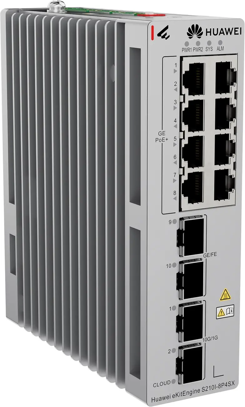 Комутатор Huawei S210I-8P4SX,8xGb POE+,2x10G SFP+,2x1G SFP,L2 индустриален - image 2