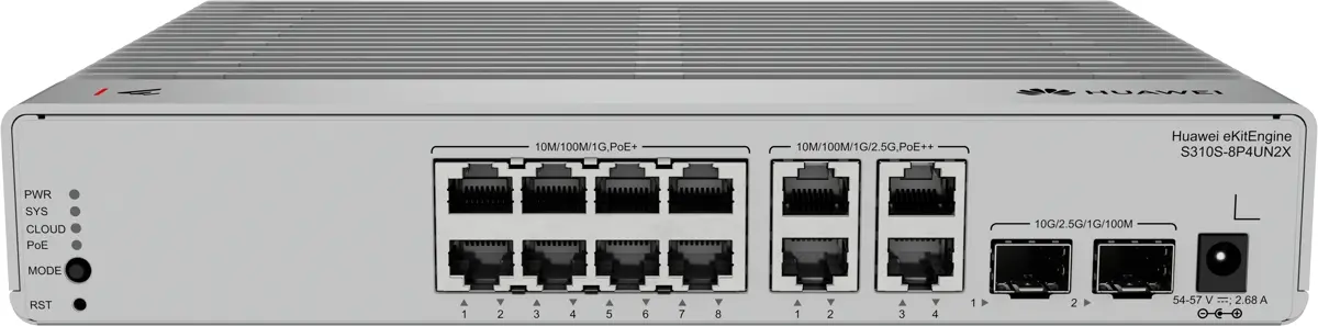 Комутатор Huawei S310S-8P4UN2X, 8x1G POE+, 4x2.5G POE++, 2x10G SFP+,125W, L2+ - image 3