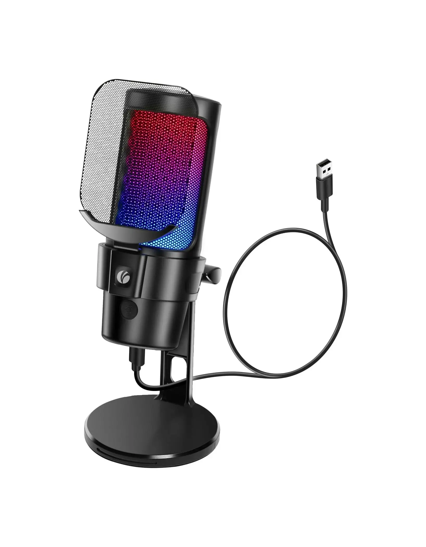 VCom Геймърски микрофон Gaming USB Microphone - VCOM-M902 Black - USB, RGB