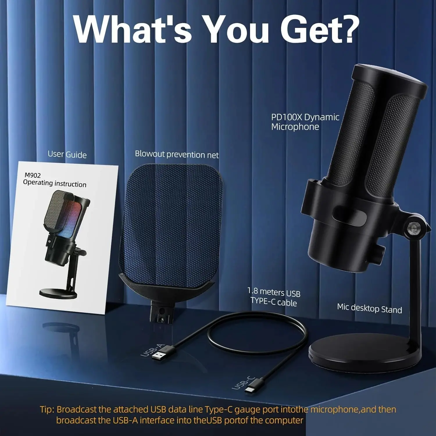 VCom Геймърски микрофон Gaming USB Microphone - VCOM-M902 Black - USB, RGB - image 10