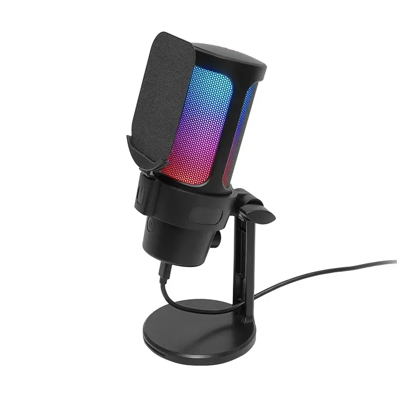 VCom Геймърски микрофон Gaming USB Microphone - VCOM-M902 Black - USB, RGB - image 2