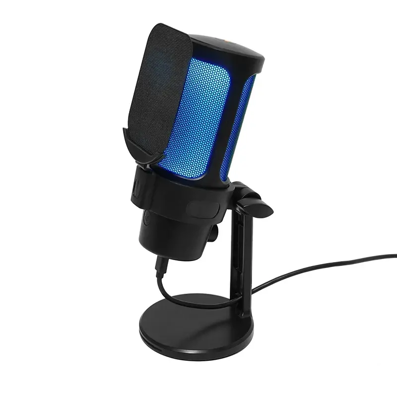 VCom Геймърски микрофон Gaming USB Microphone - VCOM-M902 Black - USB, RGB - image 3