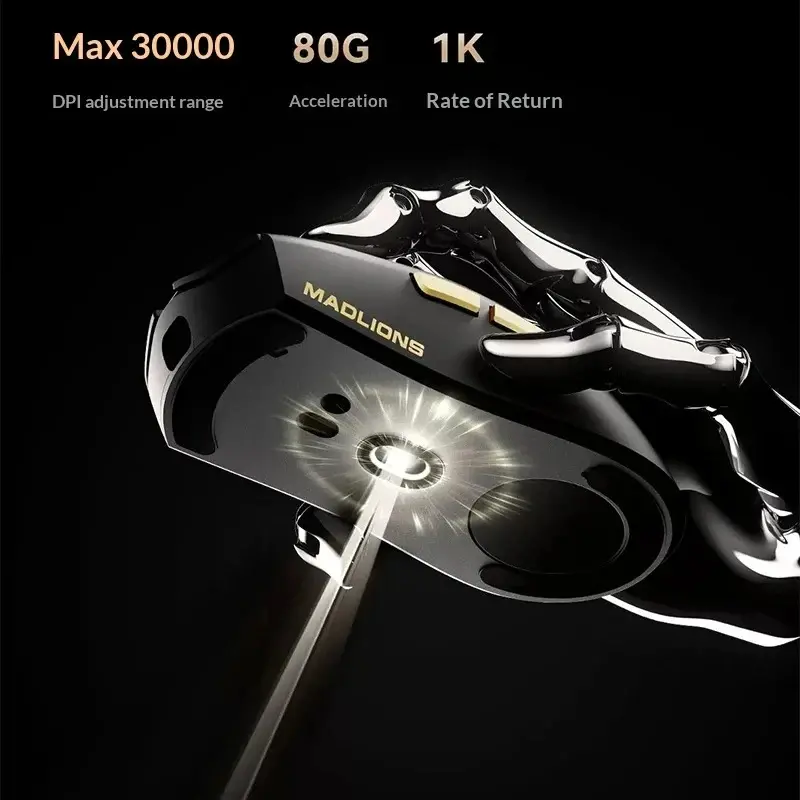 Madlions професионална геймърска мишка Wireless Gaming Mouse M3 Pro - 1K, Mad Catz Custom Sensor, White - image 5