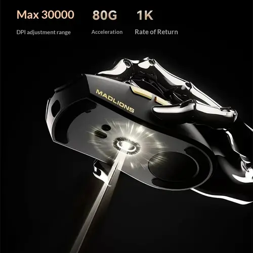 Madlions професионална геймърска мишка Wireless Gaming Mouse M3 Pro - 1K, Mad Catz Custom Sensor, White - image 5