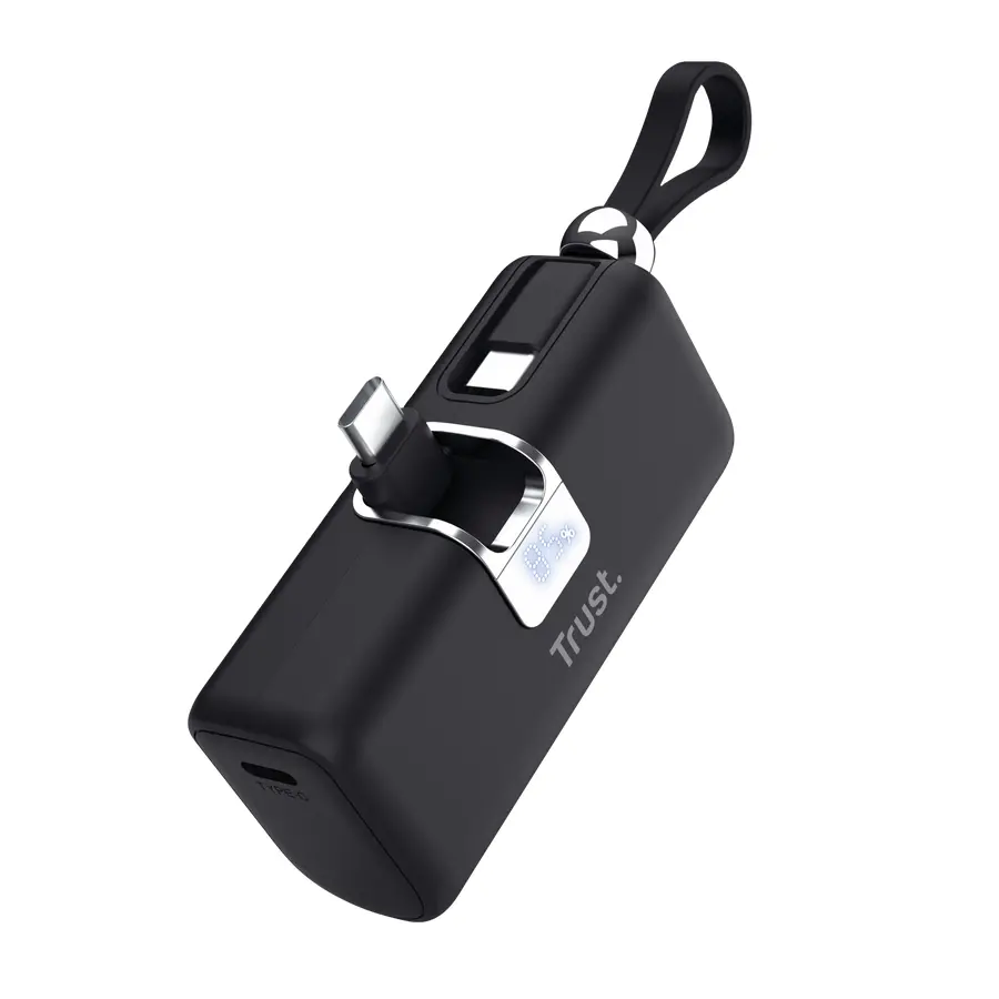 Външна батерия, TRUST Pacto 5000 mAh Pocket Powerbank Black