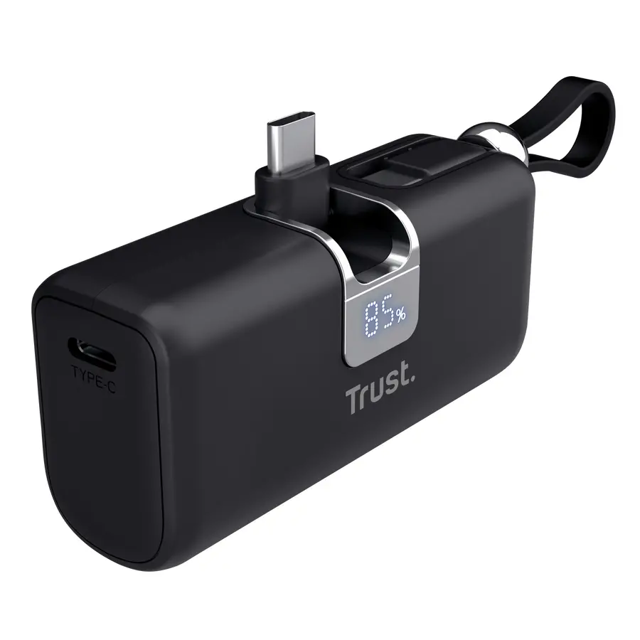 Външна батерия, TRUST Pacto 5000 mAh Pocket Powerbank Black - image 1