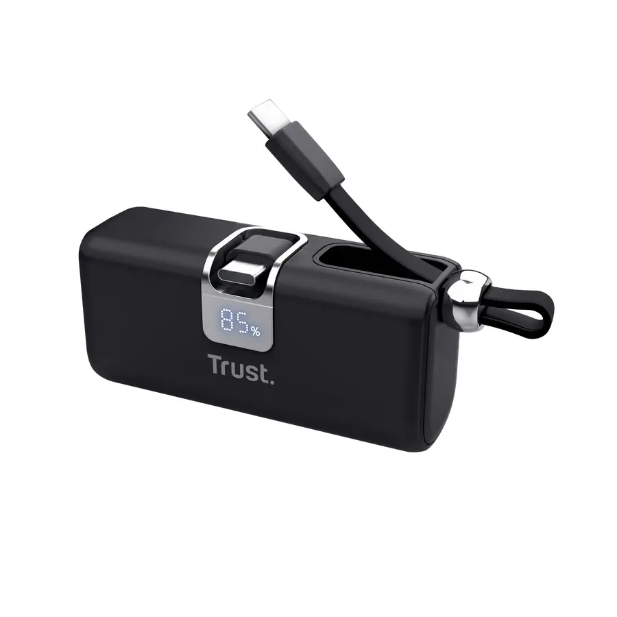 Външна батерия, TRUST Pacto 5000 mAh Pocket Powerbank Black - image 2