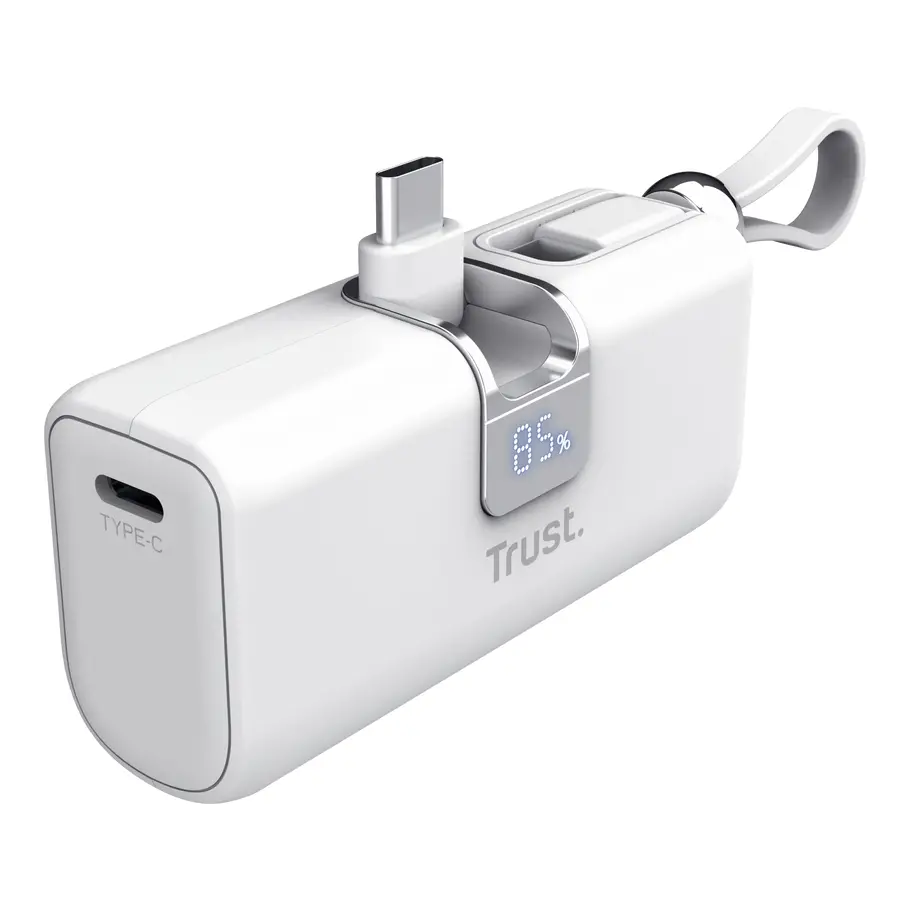 Външна батерия, TRUST Pacto 5000 mAh Pocket Powerbank White - image 1