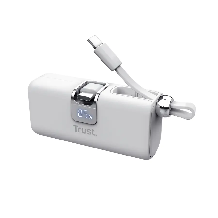 Външна батерия, TRUST Pacto 5000 mAh Pocket Powerbank White - image 2