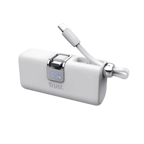 Външна батерия, TRUST Pacto 5000 mAh Pocket Powerbank White - image 2