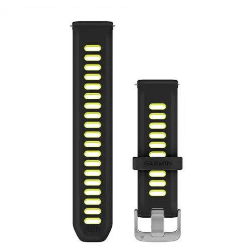Garmin Бързоосвобождаваща се каишка - Black/Amp yellow silicone (20 мм) 010-11251-B6