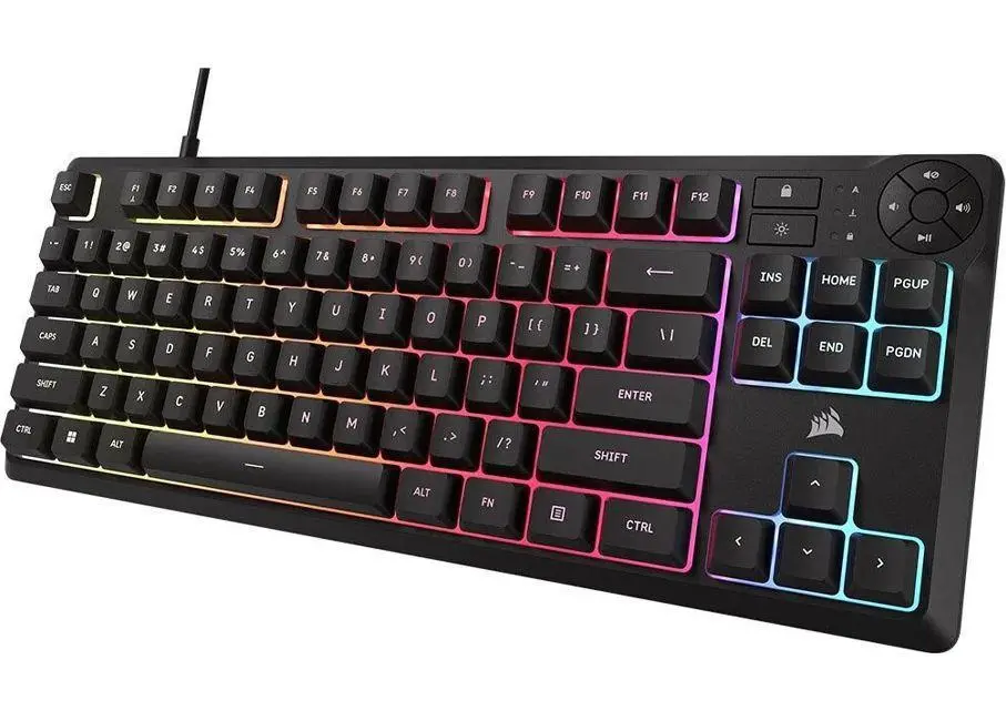 CORSAIR K55 CORE TKL RGB Gaming Keyboard, Backlit Zoned RGB LED, Rubberdome - image 2