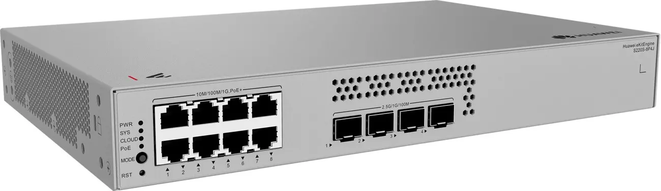 Комутатор Huawei S220S-8P4J, 8x1G POE+, 4x2.5G SFP, L2, 128W - image 1